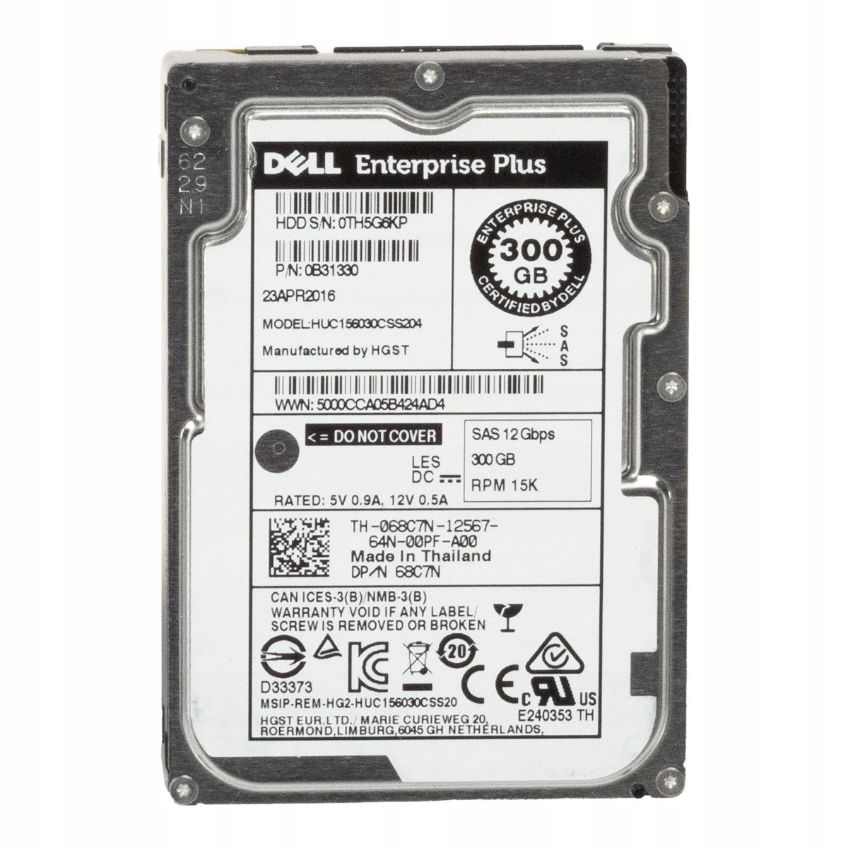 Dell 300GB 068C7N 15K 128MB SAS-3 2,5'' HUC156030CSS204