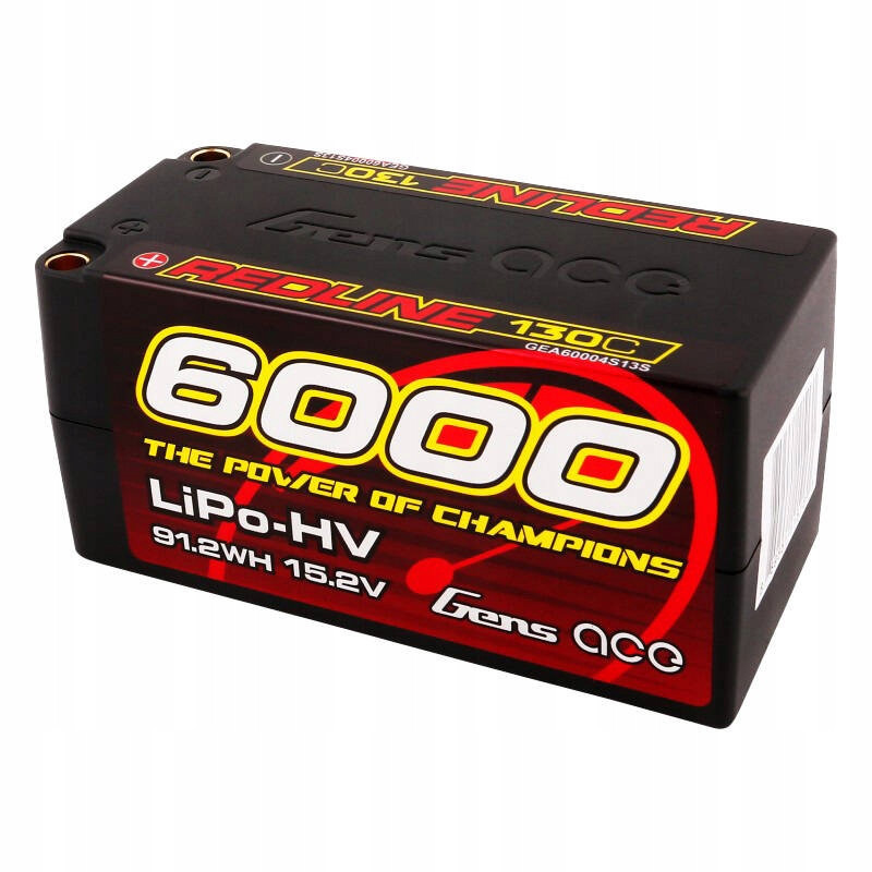 Gens Ace Výkonná Akumulátor Baterie Lipo 6000MAH 15.2V 130C 4S2P Hardcase 69