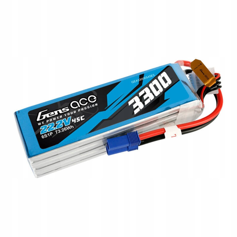 Gens Ace Výkonná Akumulátor Baterie Lipo 3300MAH 22.2V 45C 6S1P Konektor EC5