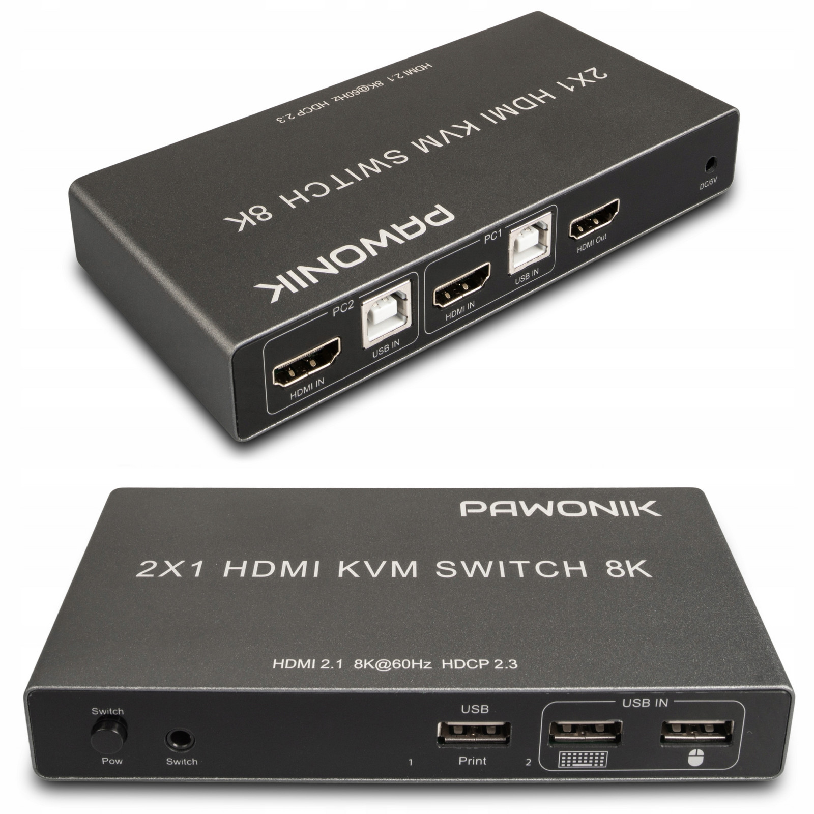 Kvm Konzole Hdmi 2.1 Switch 4K 120Hz 8K 2 Počítače 1 Monitor