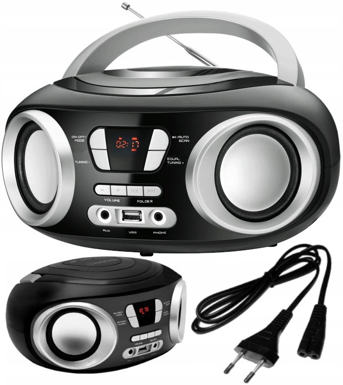 Manta Fm přehrávač Radio Boombox Bluetooth 5.1 Usb Aux MM9310BT Černý