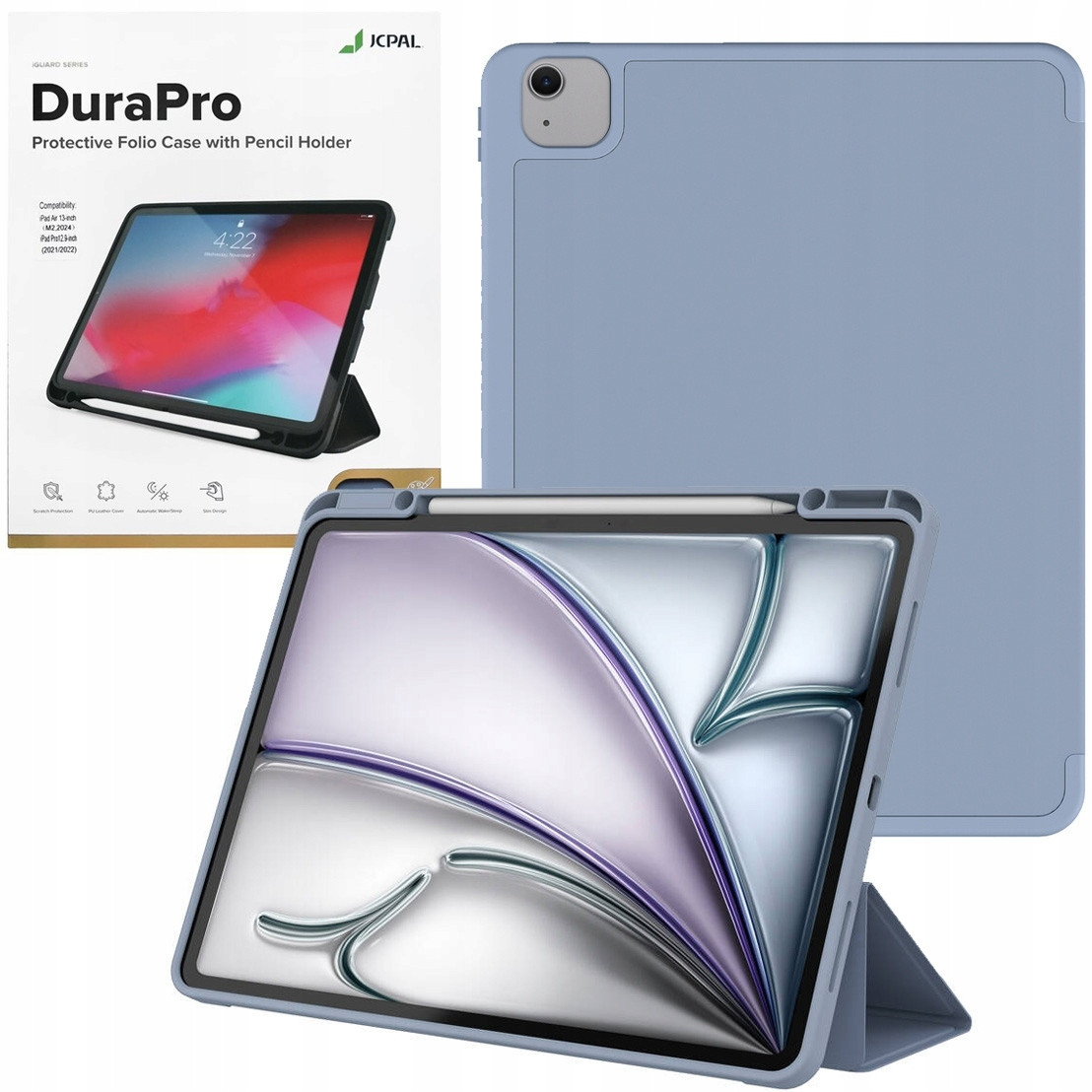 Pouzdro JcPal DuraPro Uzamykatelné Lavender pro Apple iPad Air 13 M2 6gen 2024