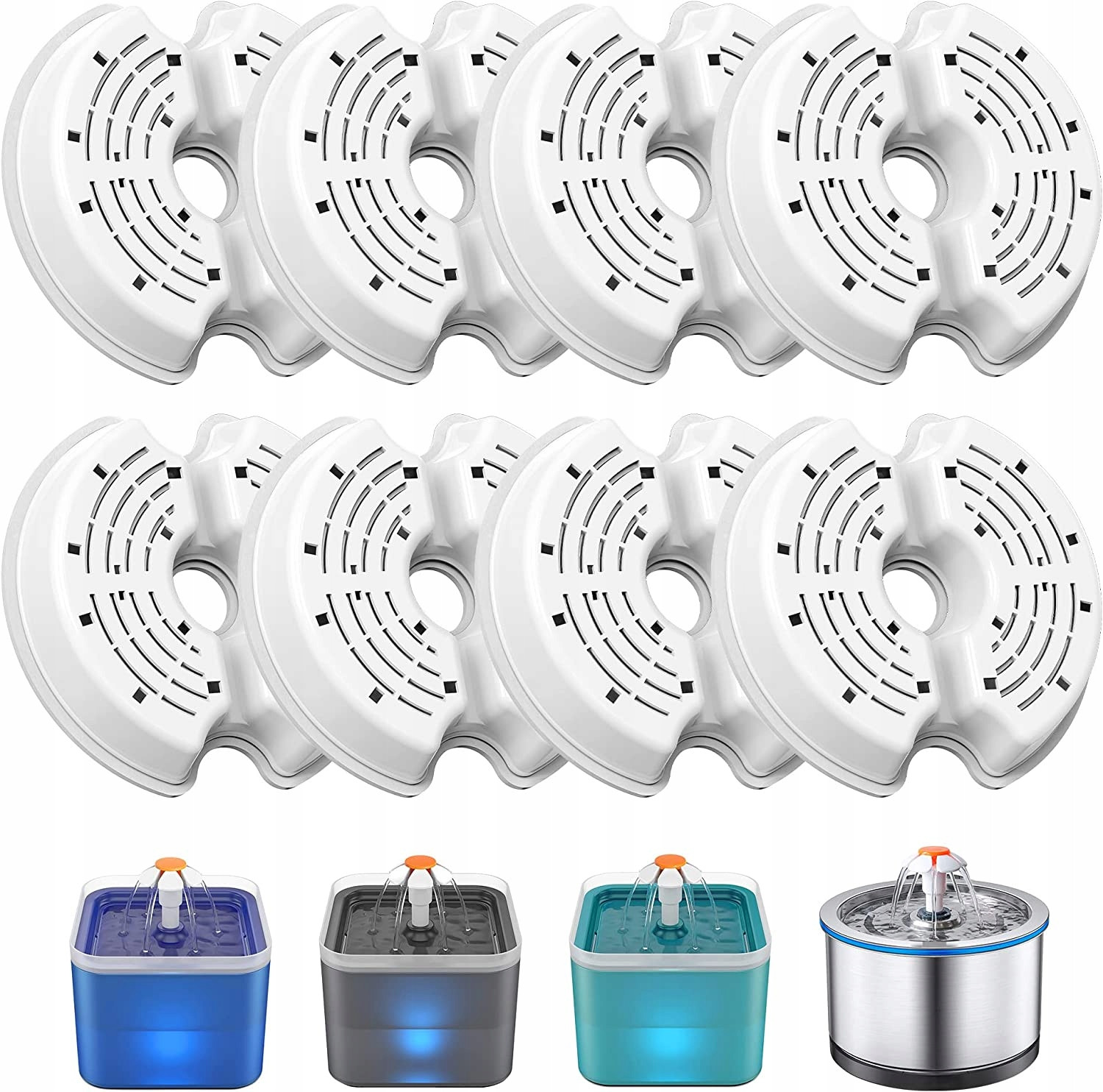 8x Náhradní Filtry Pro Automatické Krmítko Fontány Pro Kočky