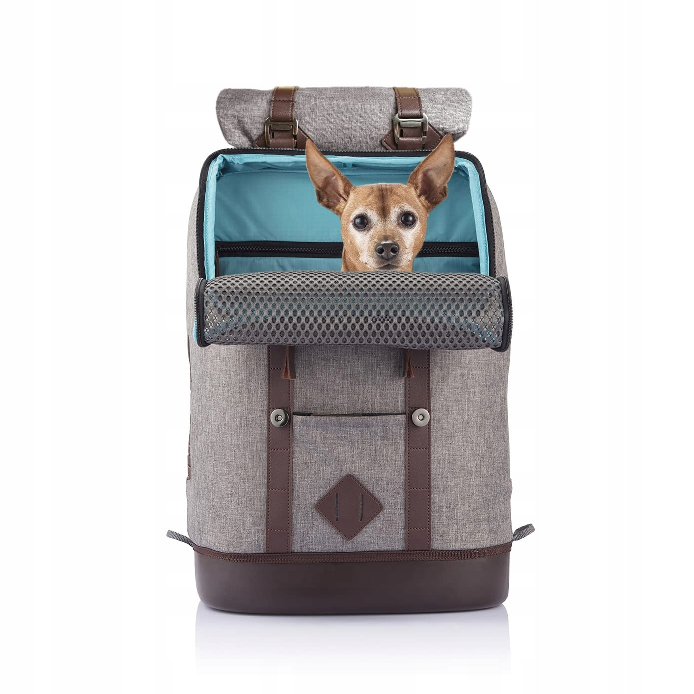 Kurgo Batoh pro psy do 11kg Šedá Prodyšná síťovina Voděodolná spodní strana