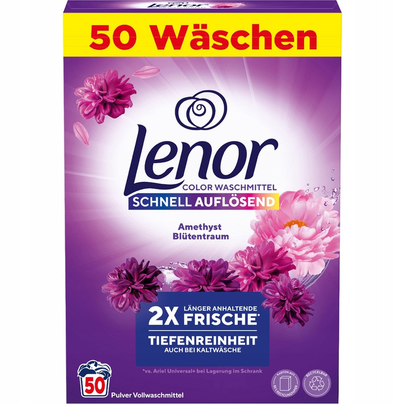 prášek na barevné prádlo Lenor Amethyst Blutentraum Color 3 kg 50 praní