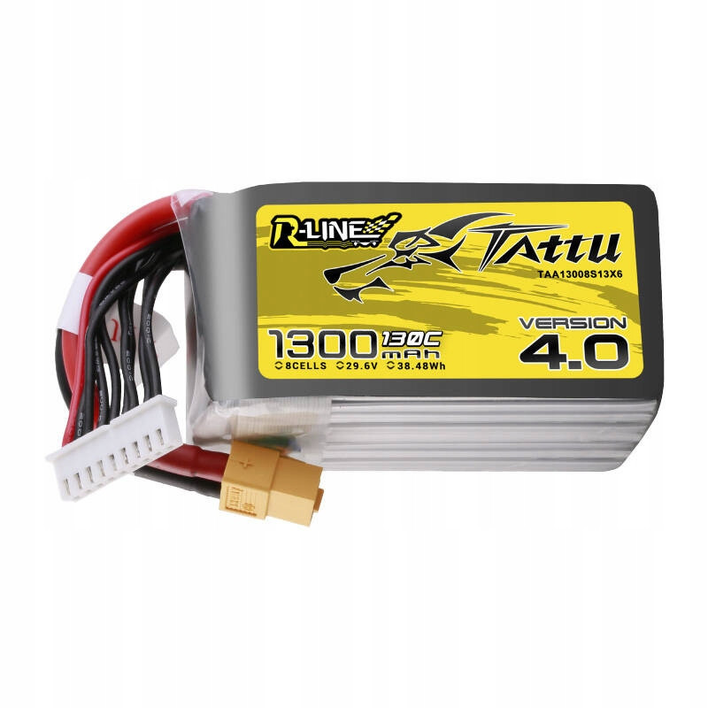 Tattu Akumulátor R-line Version 4.0 1300MAH 29.6V 130C 8S1P Lipo XT60 Plug