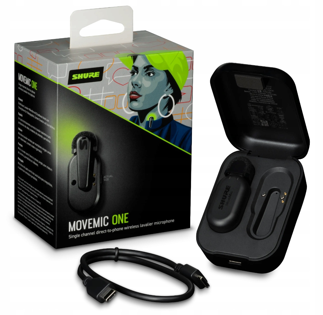 Shure MoveMic One bezdrátový lavalierový mikrofon pro smartofny s nabíječkou