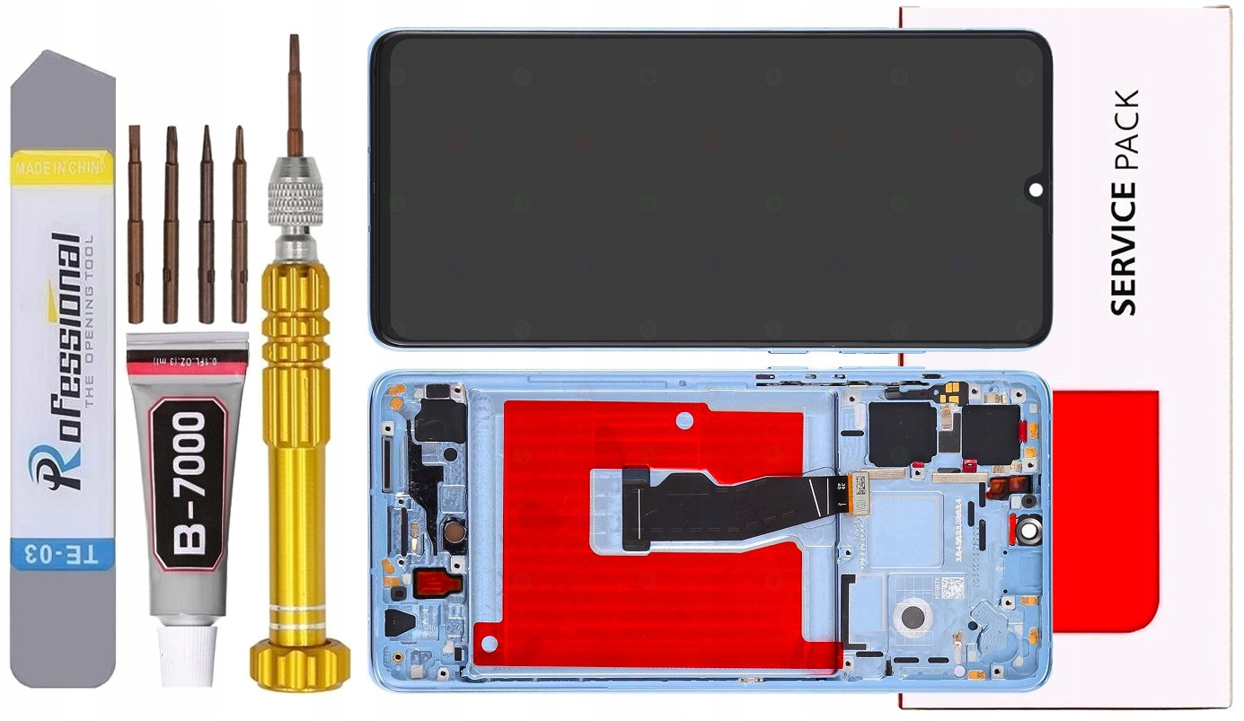 Displej Pro Huawei P30 ELE-L29 ELE-L09 Originál LCD +rámeček Blue