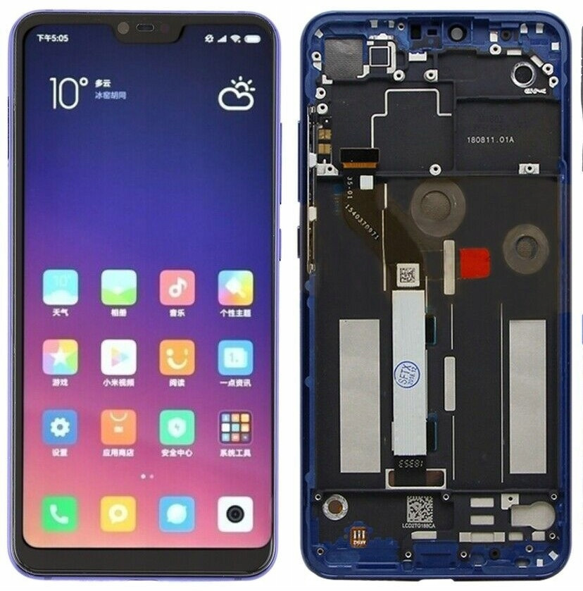 LCD displej Dotykový Displej Xiaomi Mi8 lite Rámeček Modrý