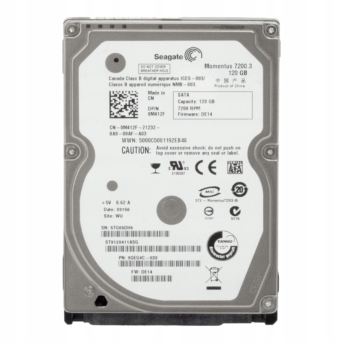 Dell 0M412F 120GB 7.2K 16MB Sata II 2.5'' ST9120411ASG