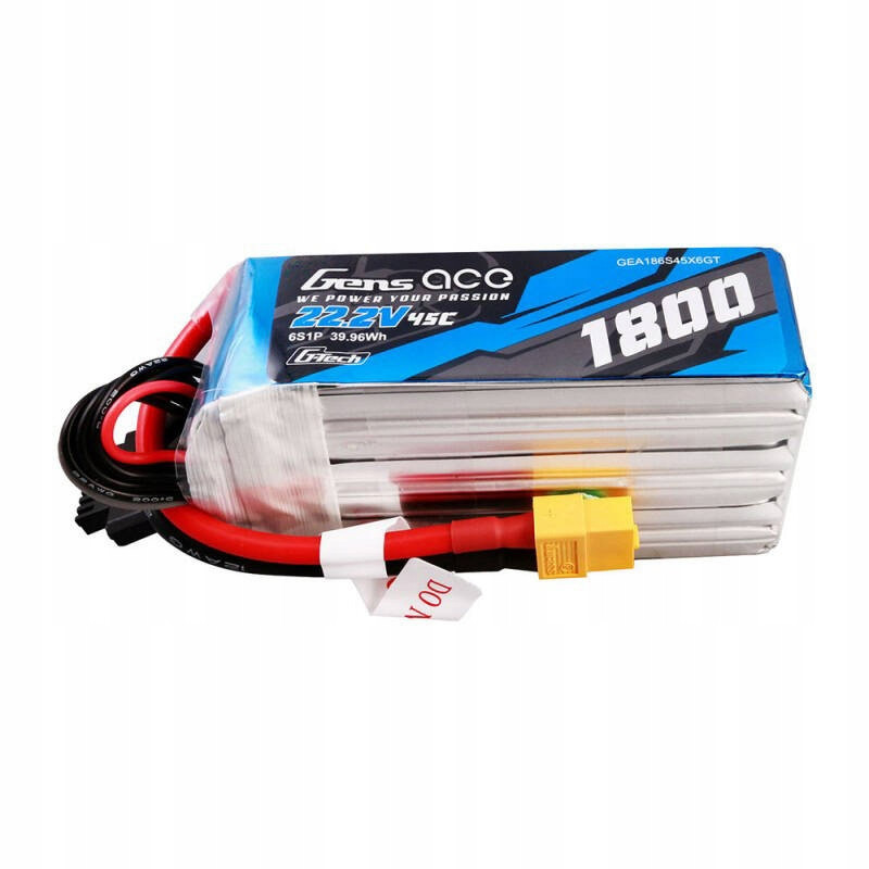 Gens Ace Výkonná Akumulátor Baterie Lipo 1800MAH 22.2V 45C 6S1P Konektor XT60