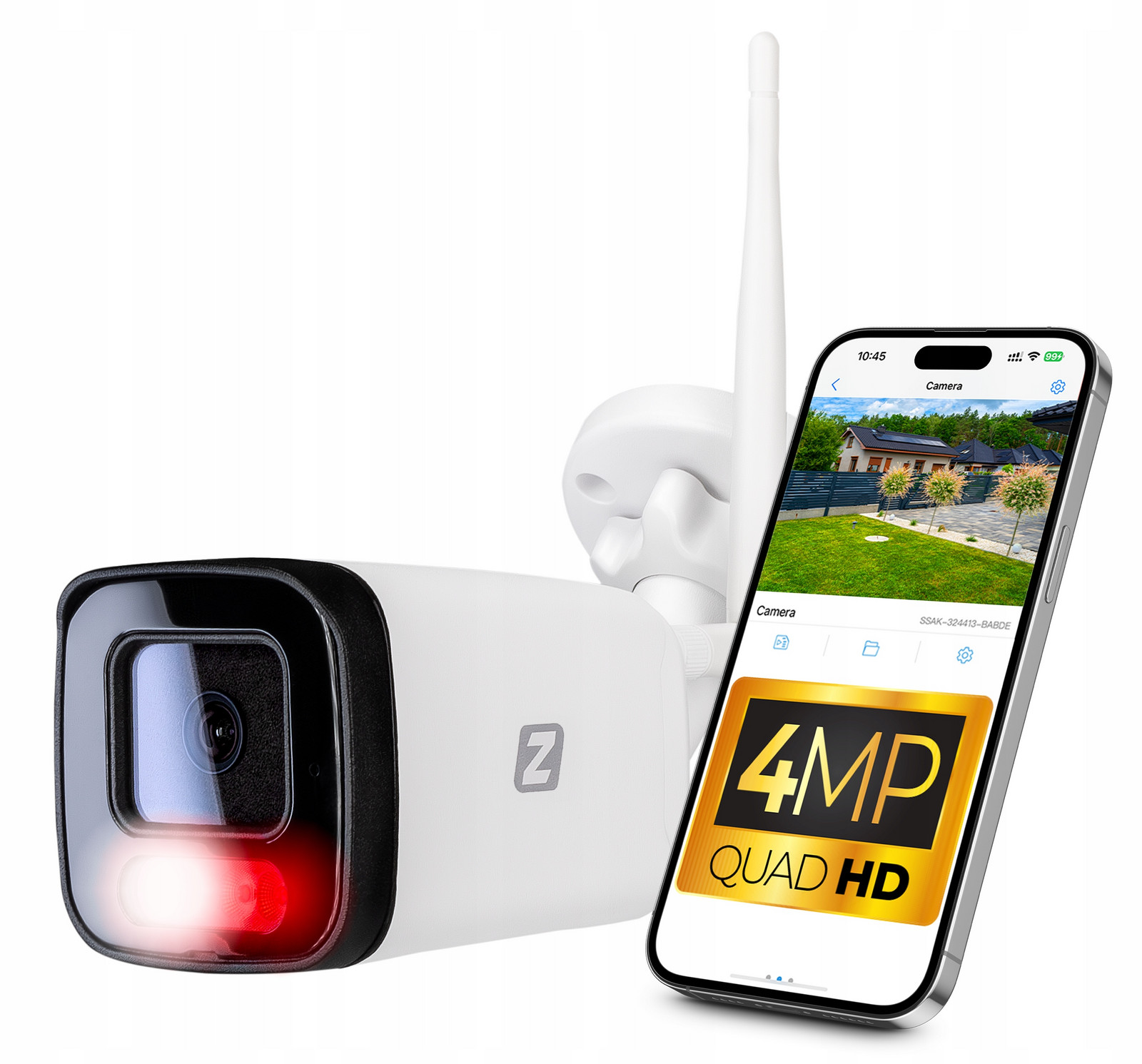 Venkovní kamera Tubová Ip WiFi 4MPx Oznámení, Audio 4xZOOM Kovová