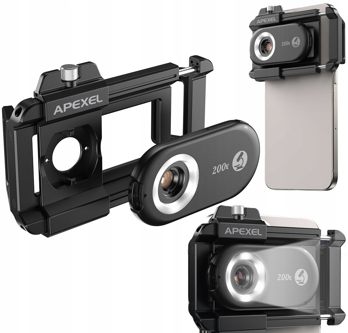 Objektiv Digitální Mikroskop 200x s Cpl filtrem pro Smartphone Telefon