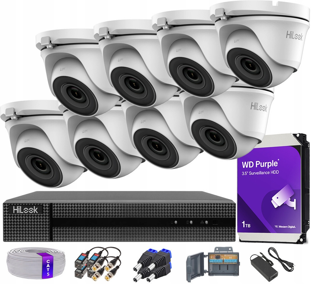 Monitorovací set 8 Kamer 5Mpx Ir Detekce pohybu 2.0 HiLook by Hikvision