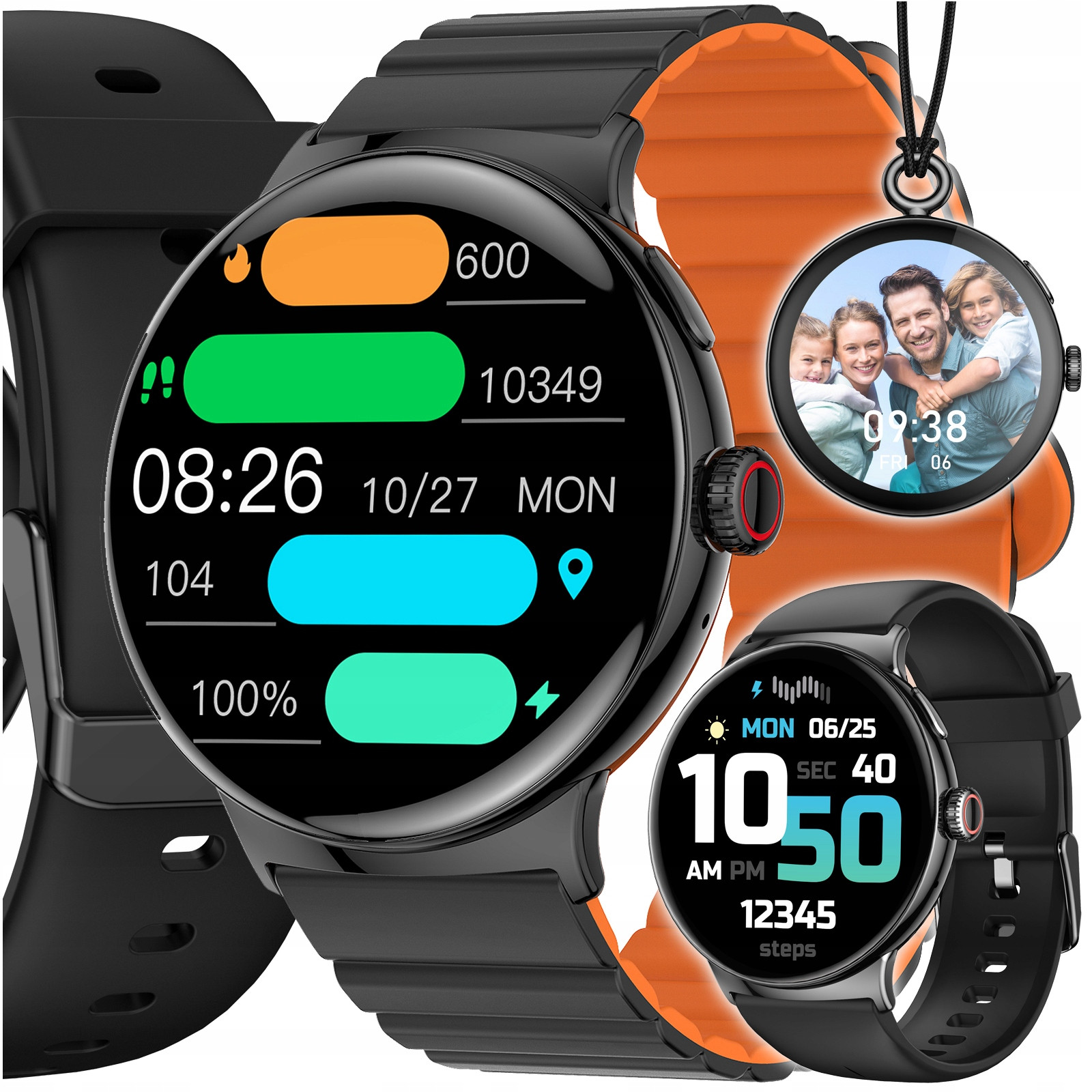 Chytré Hodinky Hovory Odpověď Sms Puls Polské Menu Smart Watch 3v1