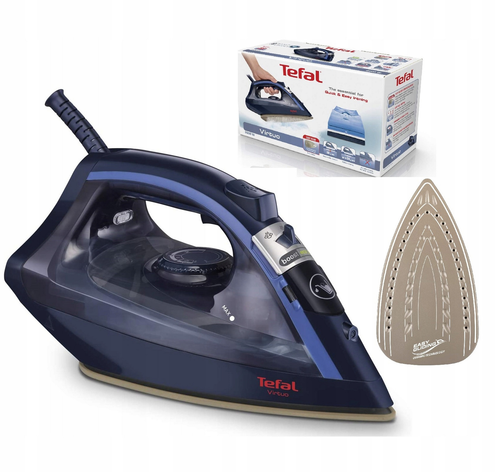 Napařovací žehlička 2000 Tefal FV1739E0 Virtuo Durilium