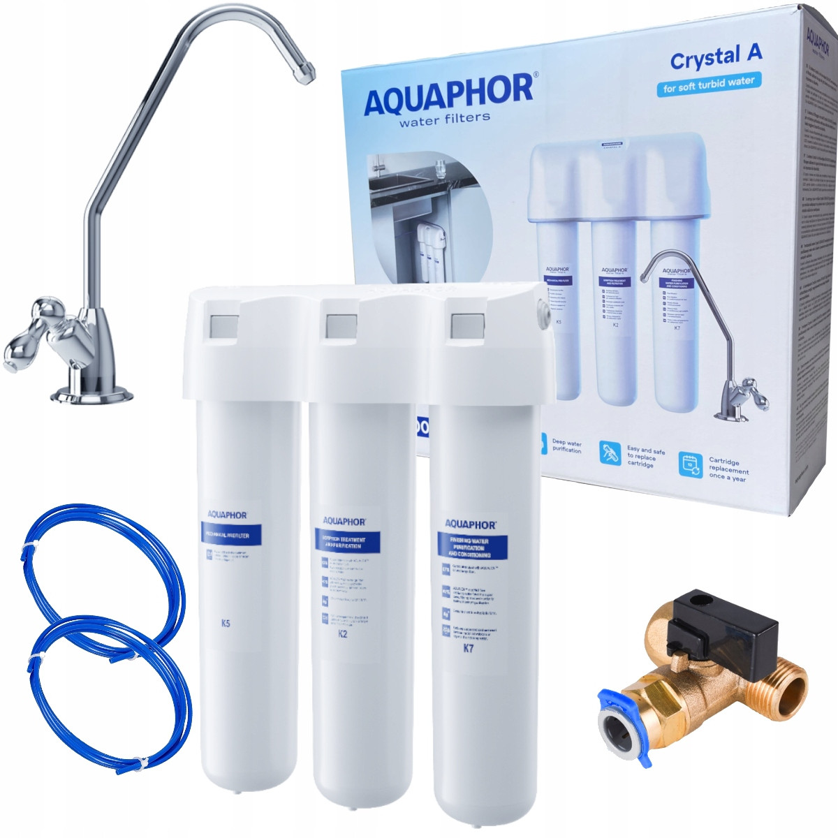 Filtr pitné vody Aquaphor Křišťál A kohoutek sada