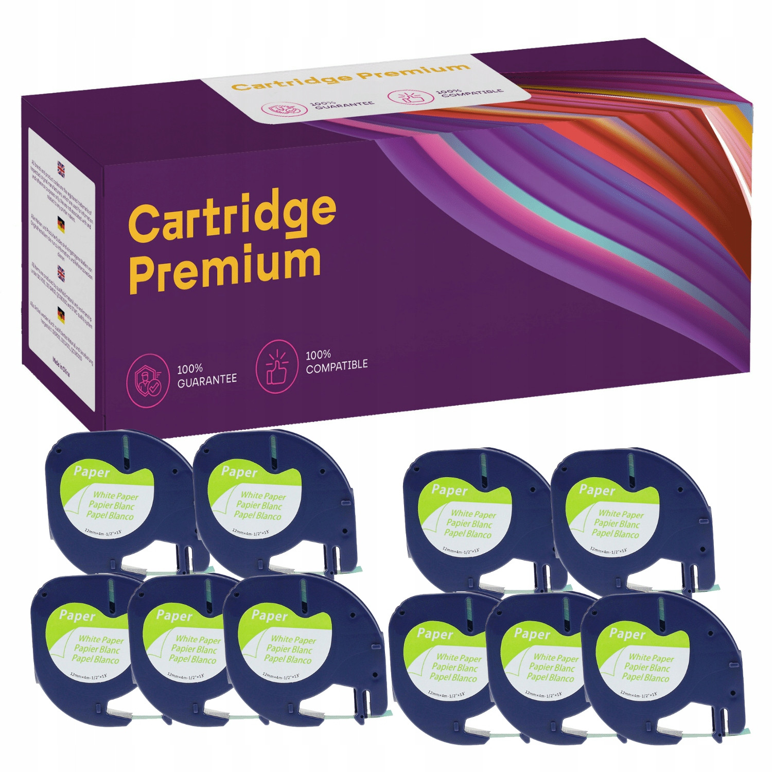 10x Páska pro Dymo LetraTag 12mmx4m bílá 59421