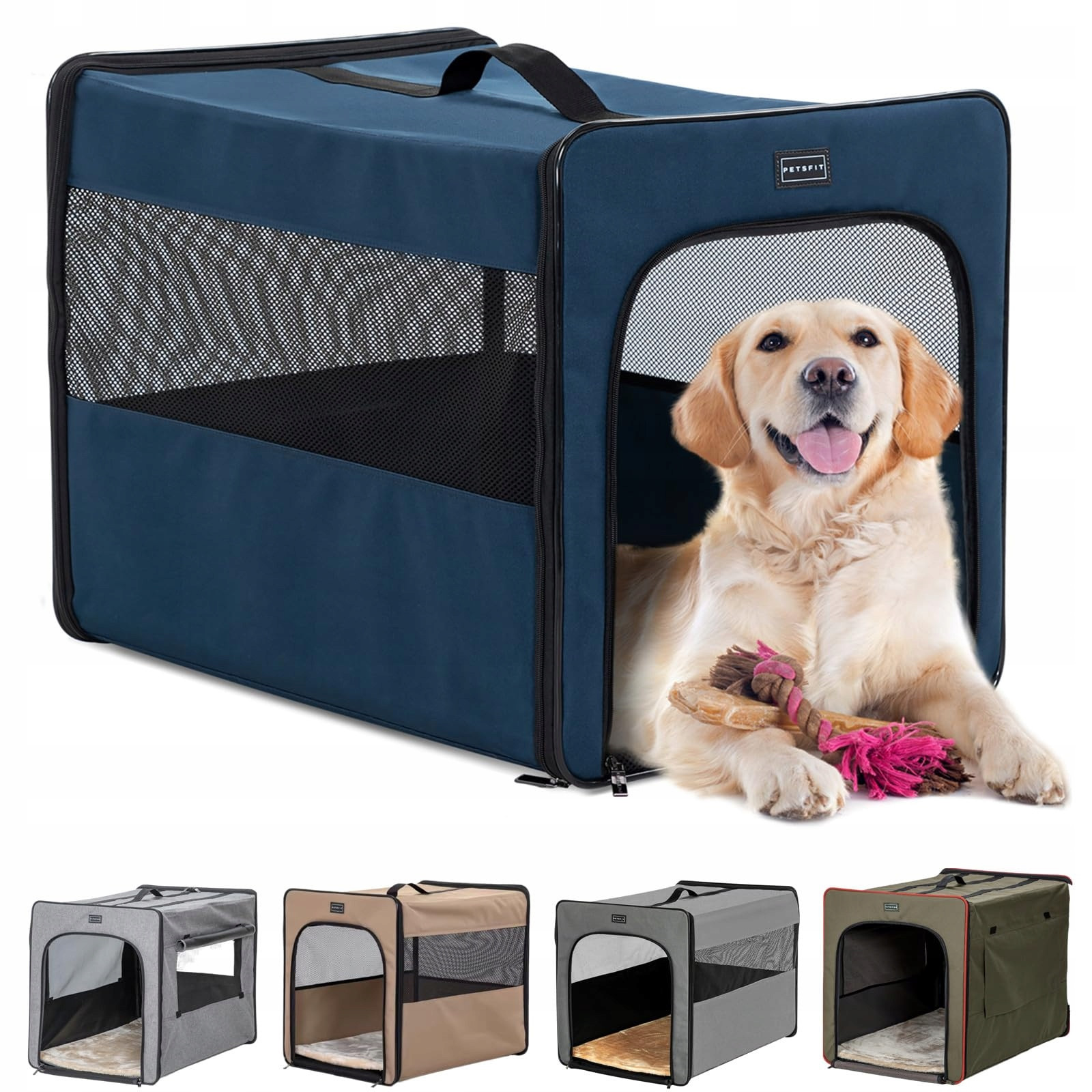 Petsfit Skládací Přepravka pro psy Velké psy s polštářem 79x53.5x66cm