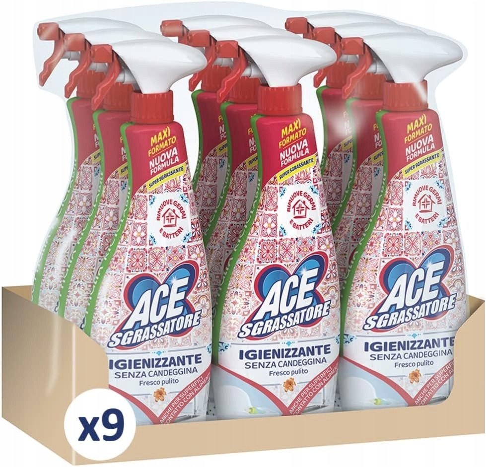 Dezinfekční sprej Ace 9 kusů x 800 ml