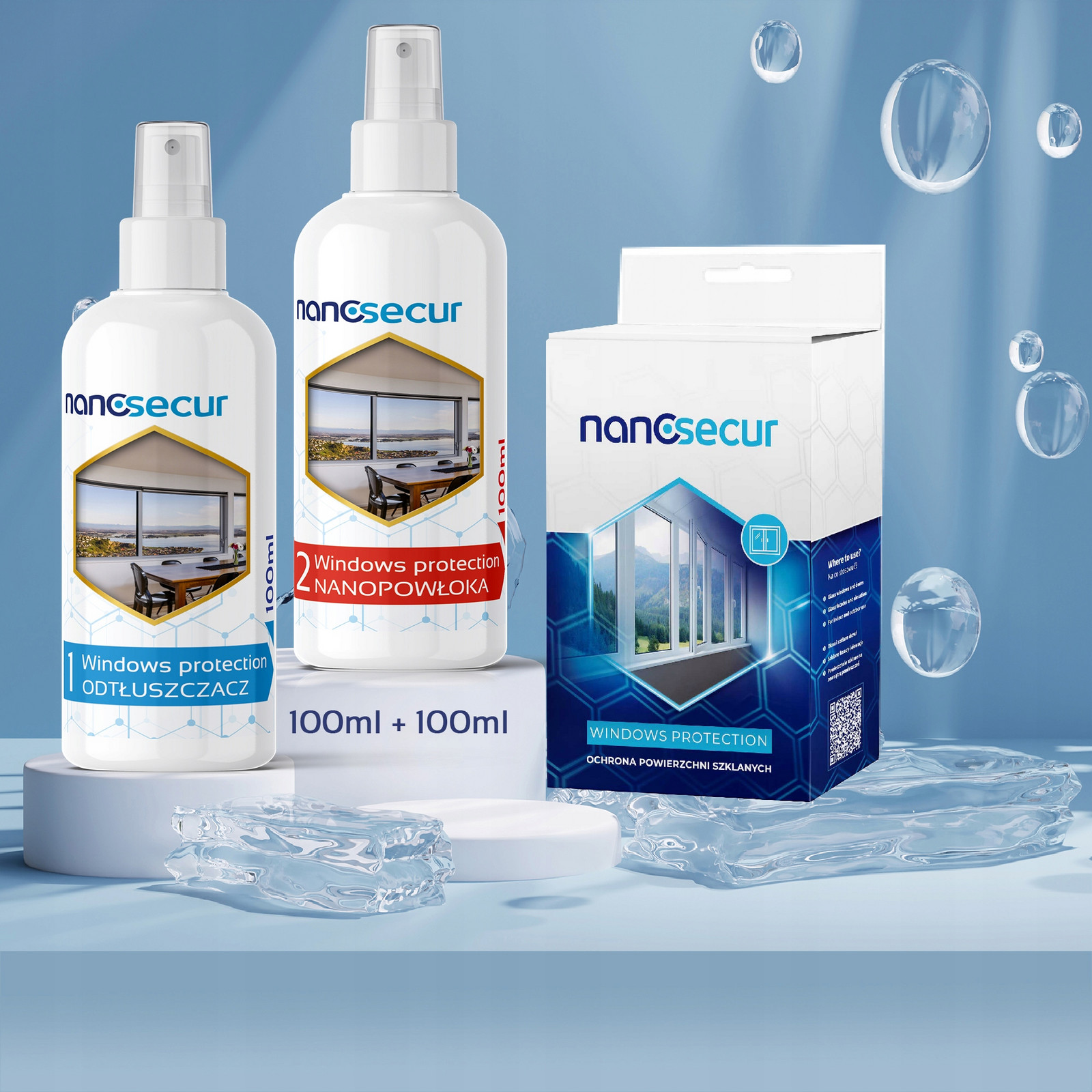 Impregnace na okna,skleněné fasády Nanosecur 100ml