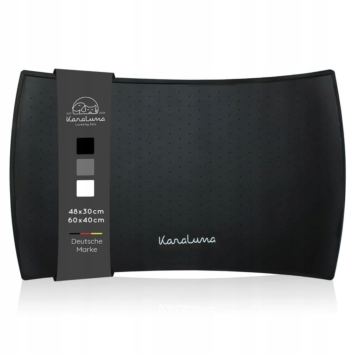 Karaluna Premium Silikonová podložka Pod Misky 60x40 cm Černá Pro Zvířata