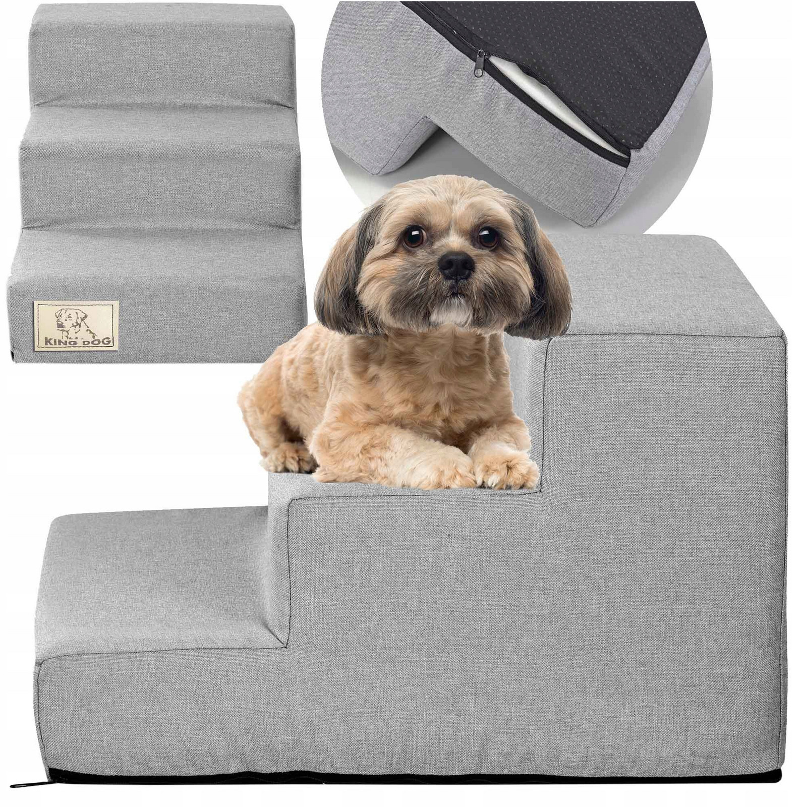 Schody Schůdky Pro Psa Kočku Rampa Plošina 3 Stupně Stabilní 45x30x30 CM