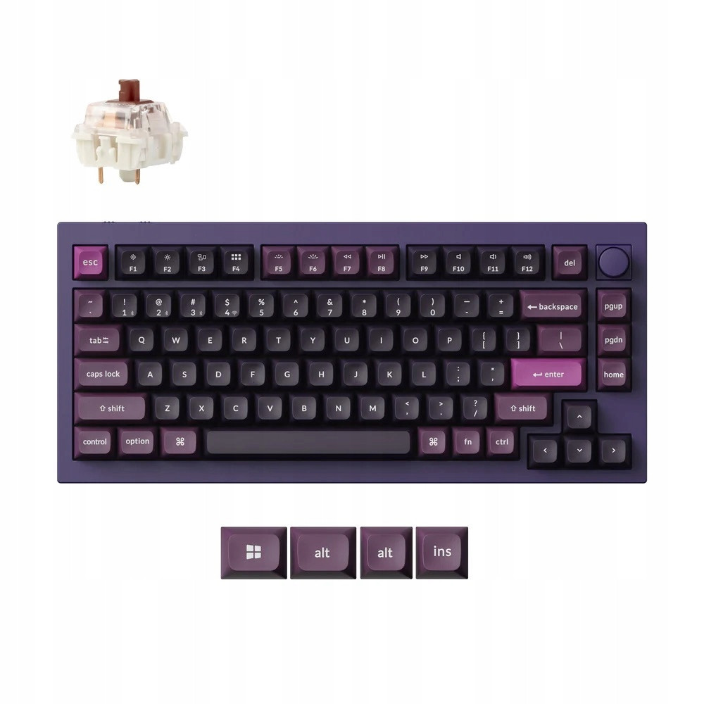 Keychron Q1 Max Qmk/via Bezdrátová mechanická klávesnice Purple Q1M-V3