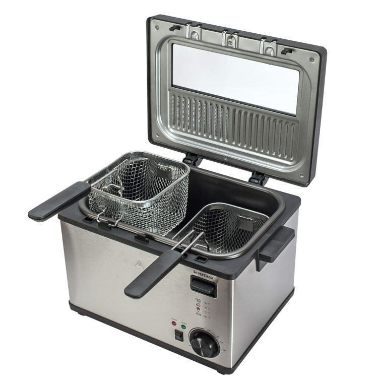 Fritéza tradiční 2000W 4L Ocel 3 koše Fritéza Inox ocelová