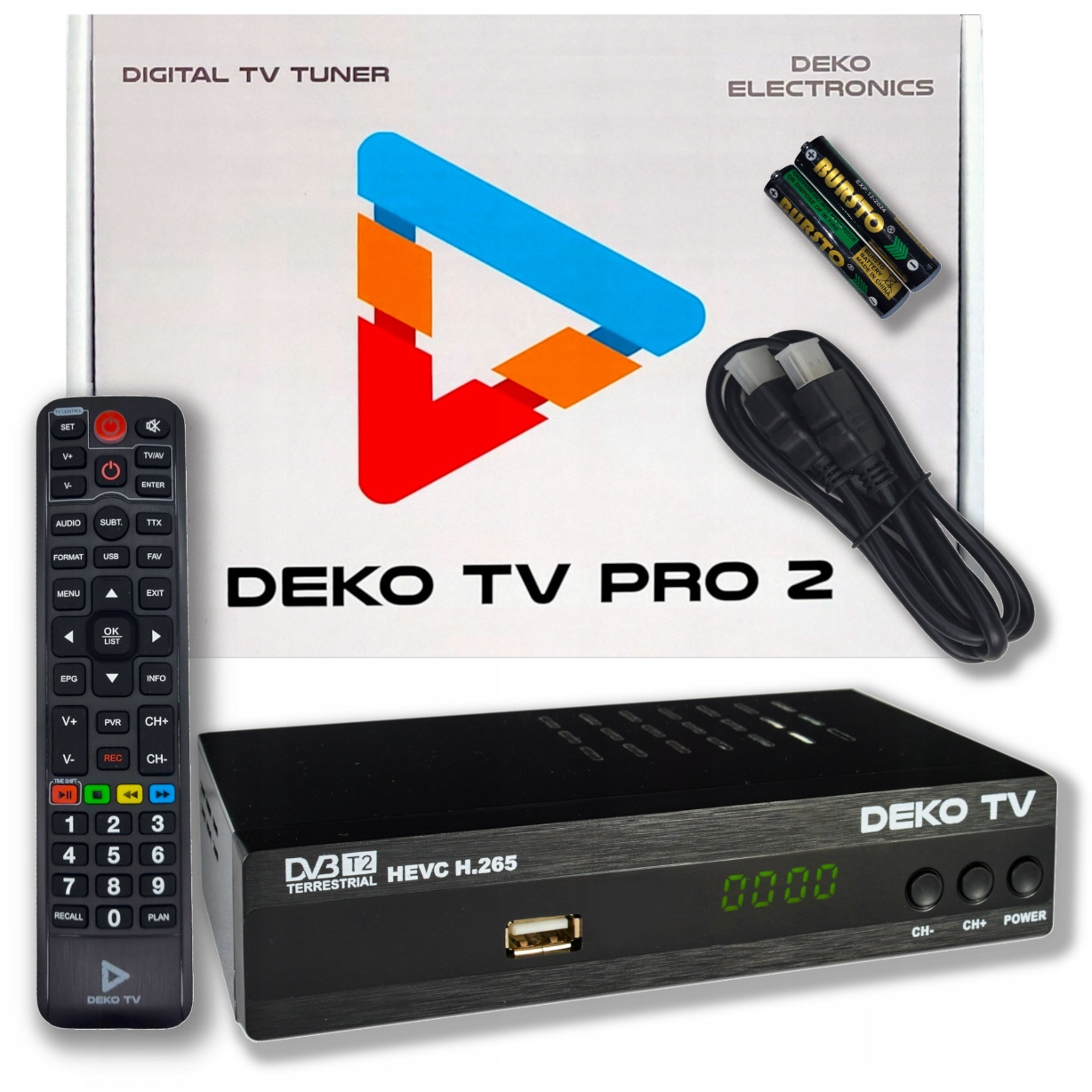 DVBT2 tuner Pozemní televizní set-top box DVB-T2 Hevc H.265 Deko DekoTV PRO2