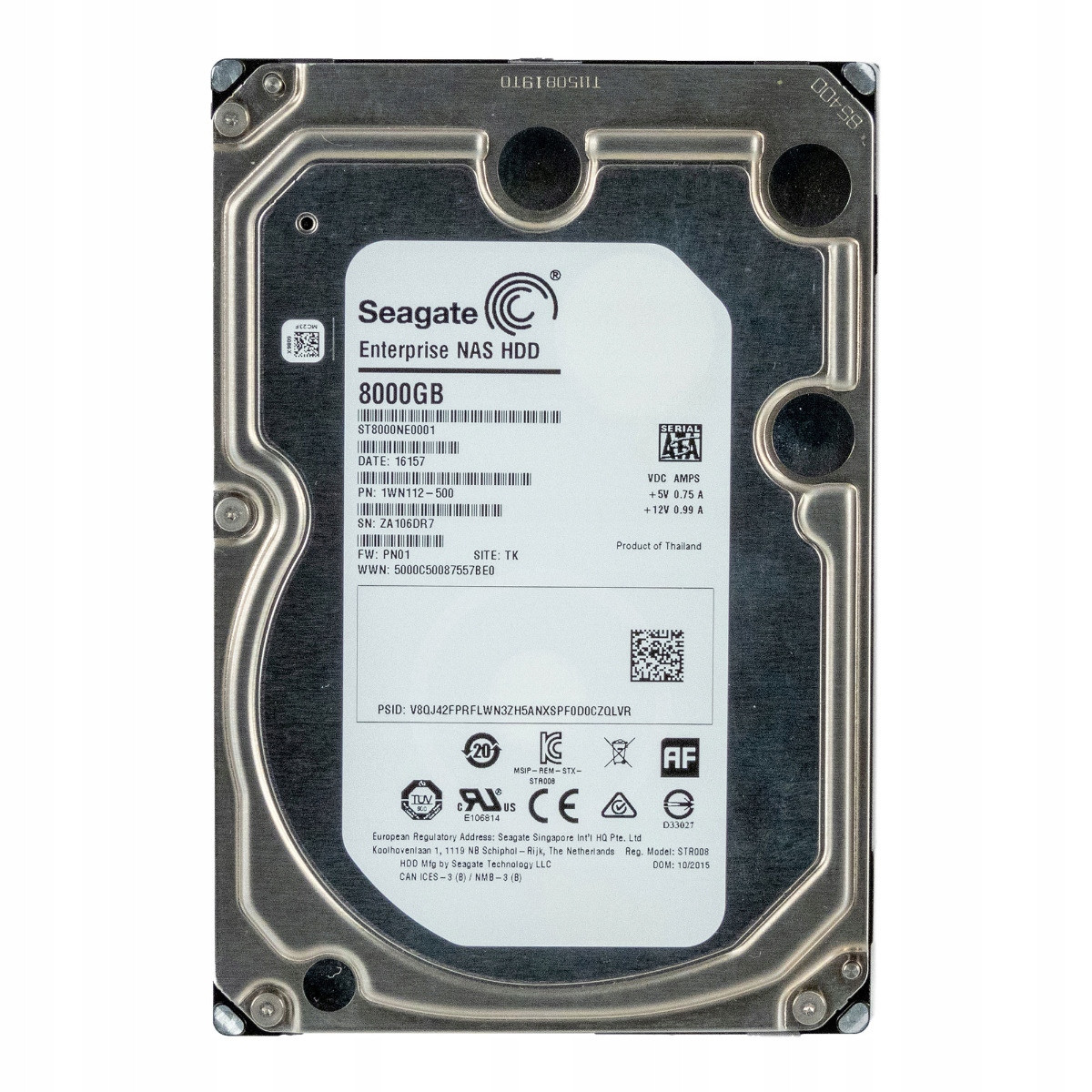Seagate Enterprise Nas Hdd 8TB 7,2K 256MB Sata III 3.5'' ST8000NE0001