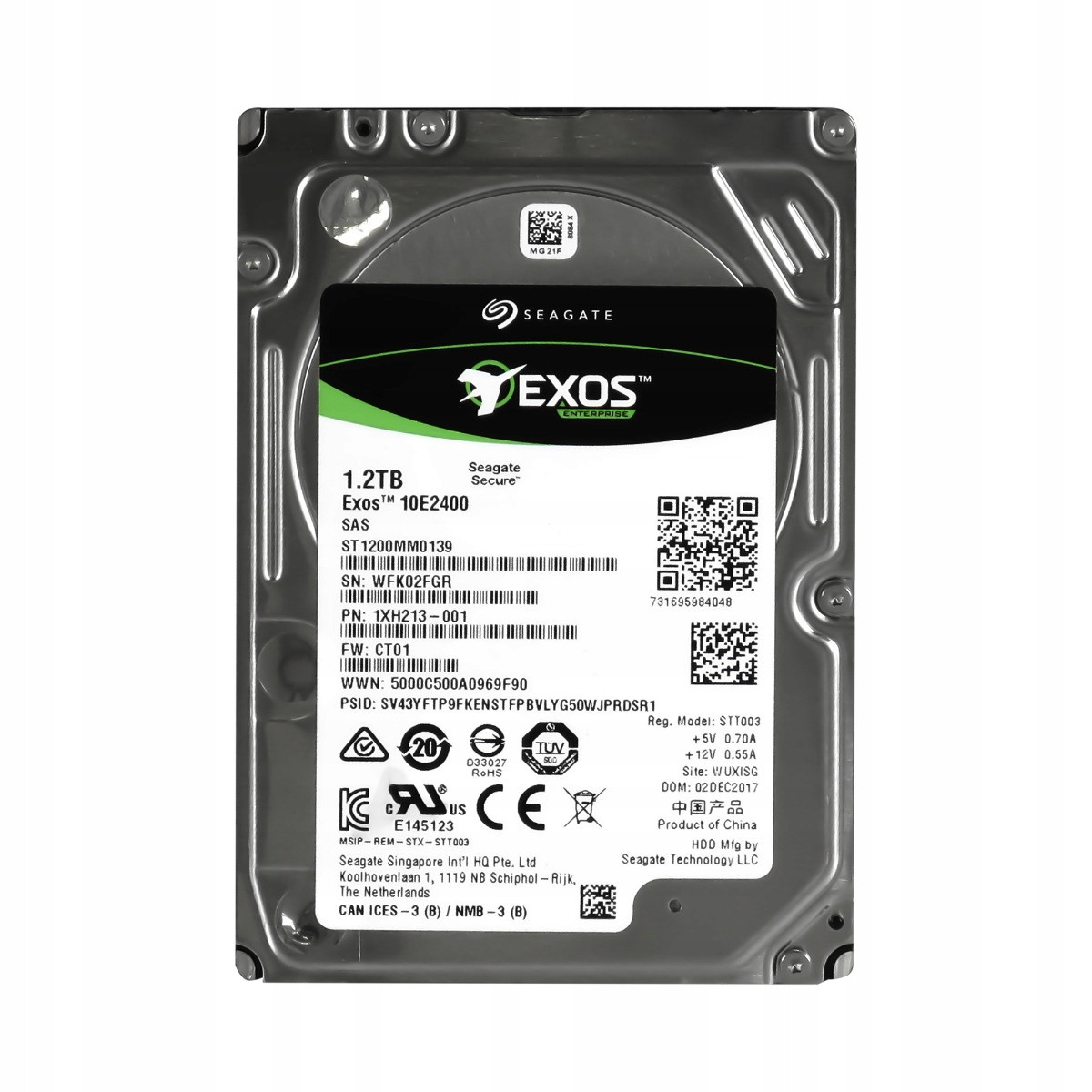 Seagate Exos 10E2400 1,2TB 10K 256MB SAS-3 2,5'' ST1200MM0139