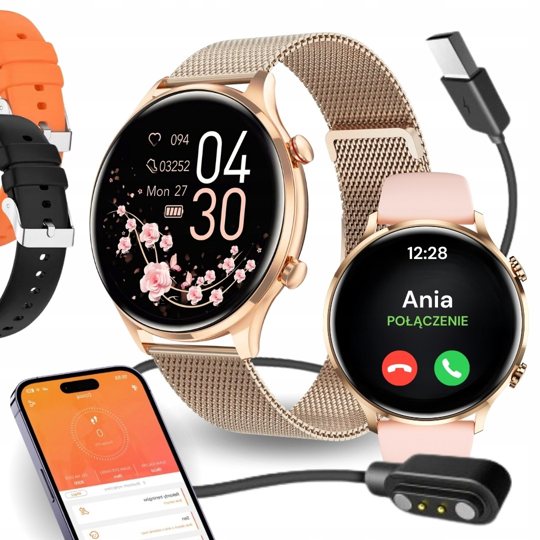 Chytré Hodinky Dámské Vodotěsné Hodinky Pl Menu Hovory Smart Watch 4 Řemínky