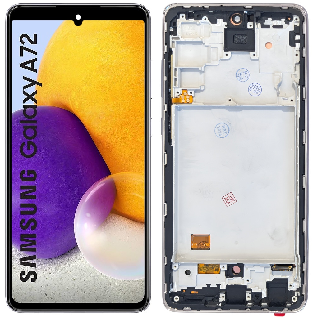 LCD displej Pro Samsung Galaxy A72 Oled Rámeček Fialový SM-A725F SM-A725M