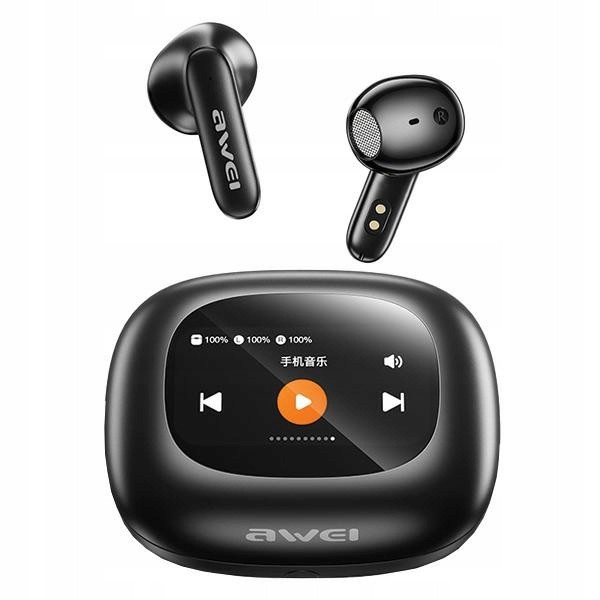 Awei Bluetooth 5.4 sluchátka TP97 Tws dokovací stanice černá/black