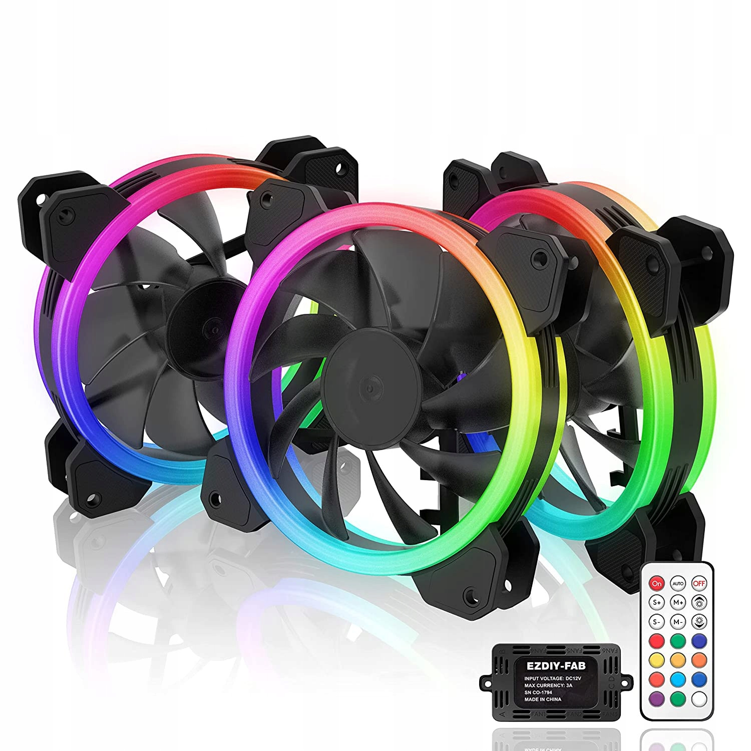 Ezdiy-fab X-3P 3ks 120 mm ventilátor Pc Rgb dálkové ovládání