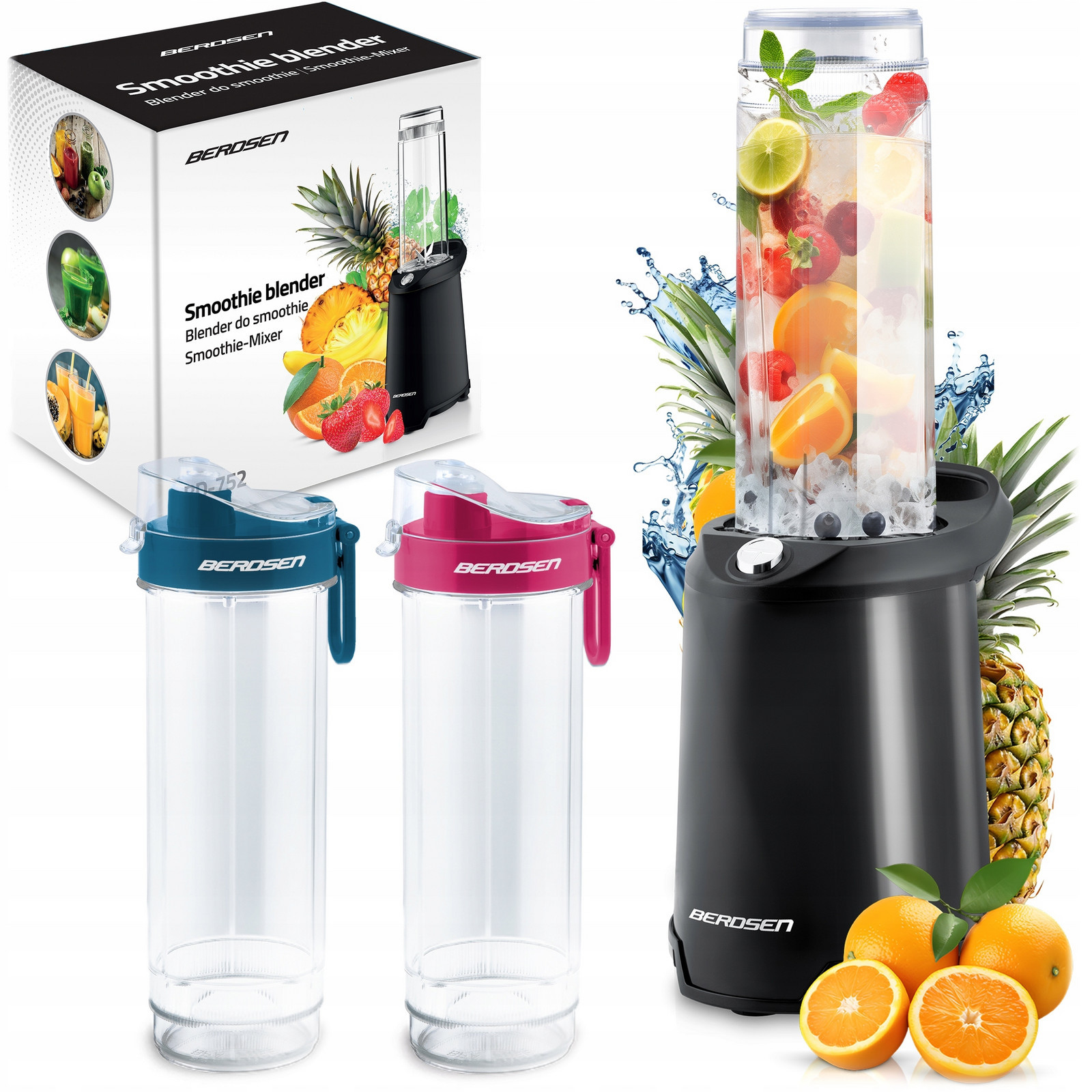 Smoothie Stolní Mixér Berdsen BD-752 700W 2 Láhve Na Smoothie 0,57L