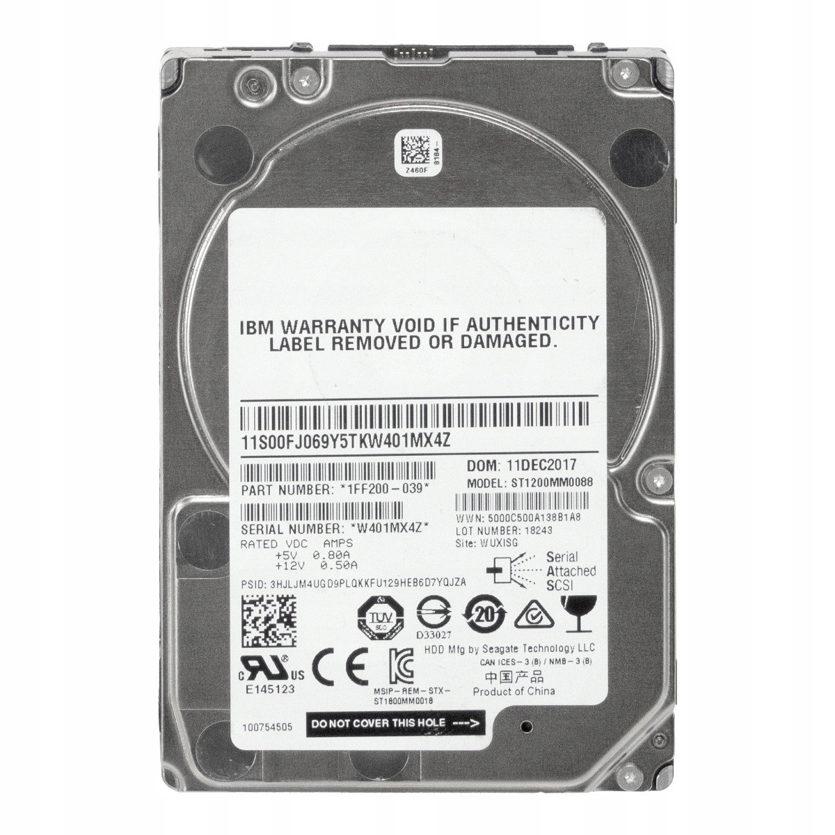 Ibm 1,2TB 10K 128MB SAS-3 2,5'' ST1200MM0088