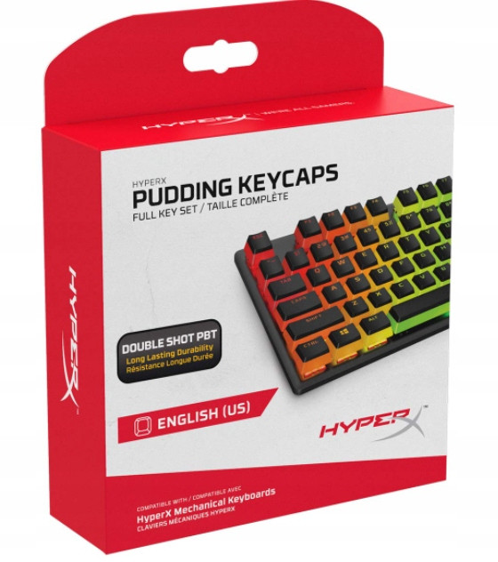 HyperX Pudding Keycaps Black náhradní klávesy Us černá originální