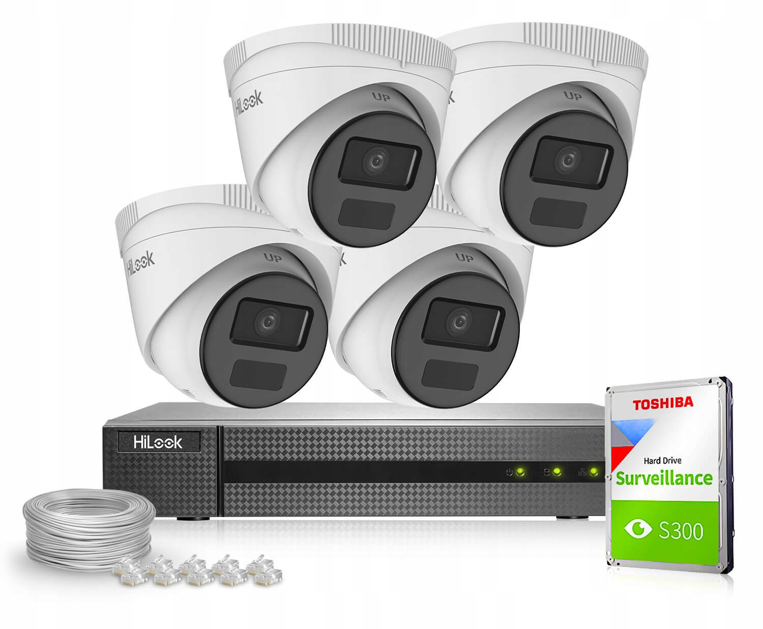 HiLook PoE Ip monitorovací kamery 2K+ 4Mp IP67 Detekce Aplikace P2P 1TB