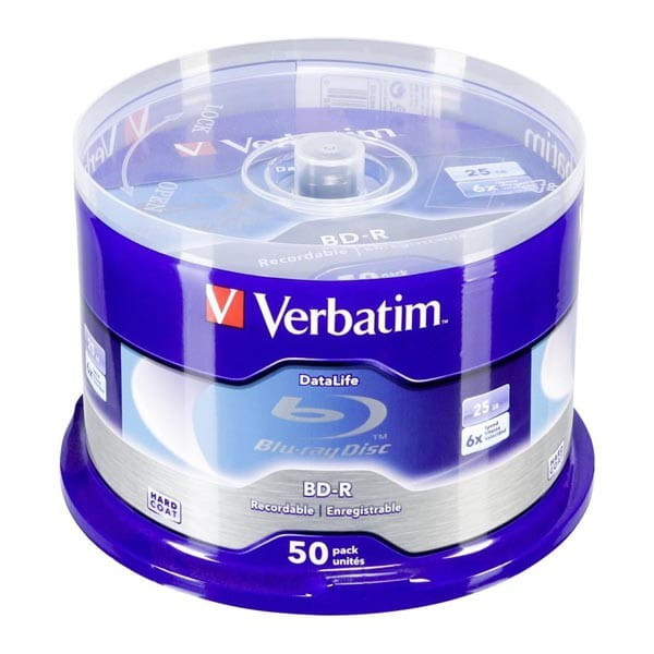 Disky Verbatim Bd-r Single Layer 25GB Blue Surface cake 50 Ks.