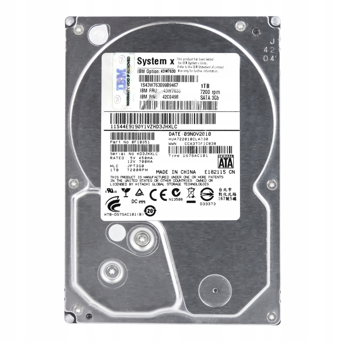 Ibm 43V7633 42C0498 1TB 7.2K 32MB Sata II 3.5'' HUA722010CLA330