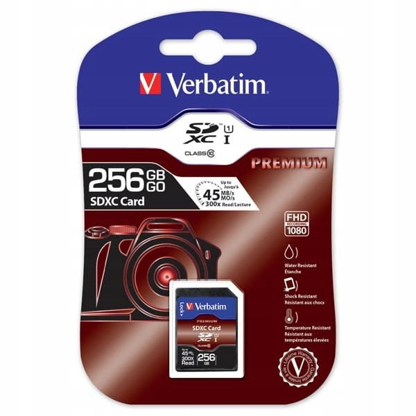 Paměťová karta Verbatim Secure Digital Card Premium U1 Sdxc 256GB Class 10