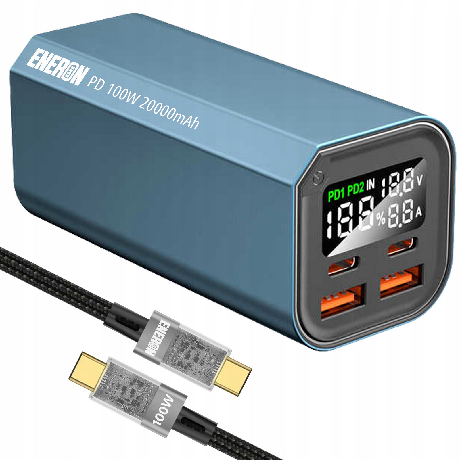 Powerbanka Rychlé Nabíjení 20000mAh 4x Usb/usb-c 100W pro Laptop/telefon