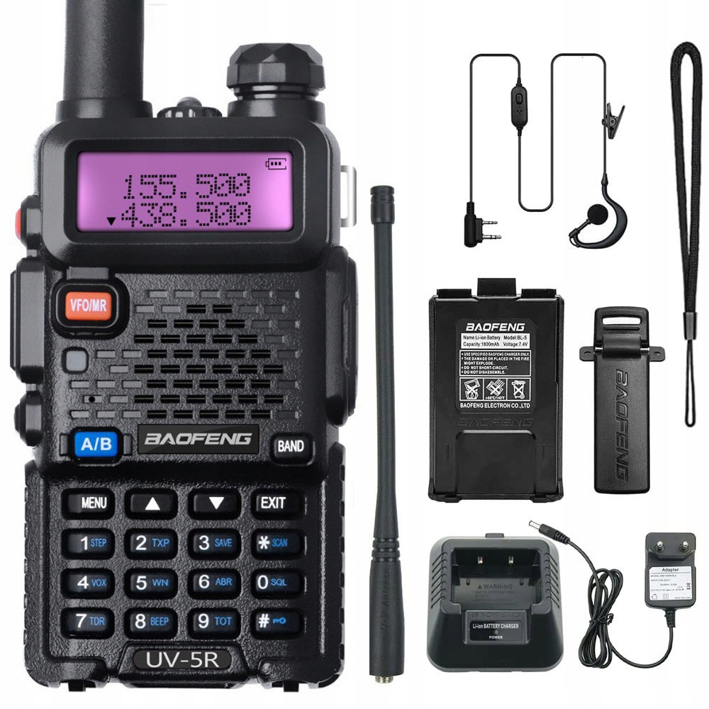 Baofeng UV-5R Htq Vysílačka Radiotelefon Walkie Talkie Skener