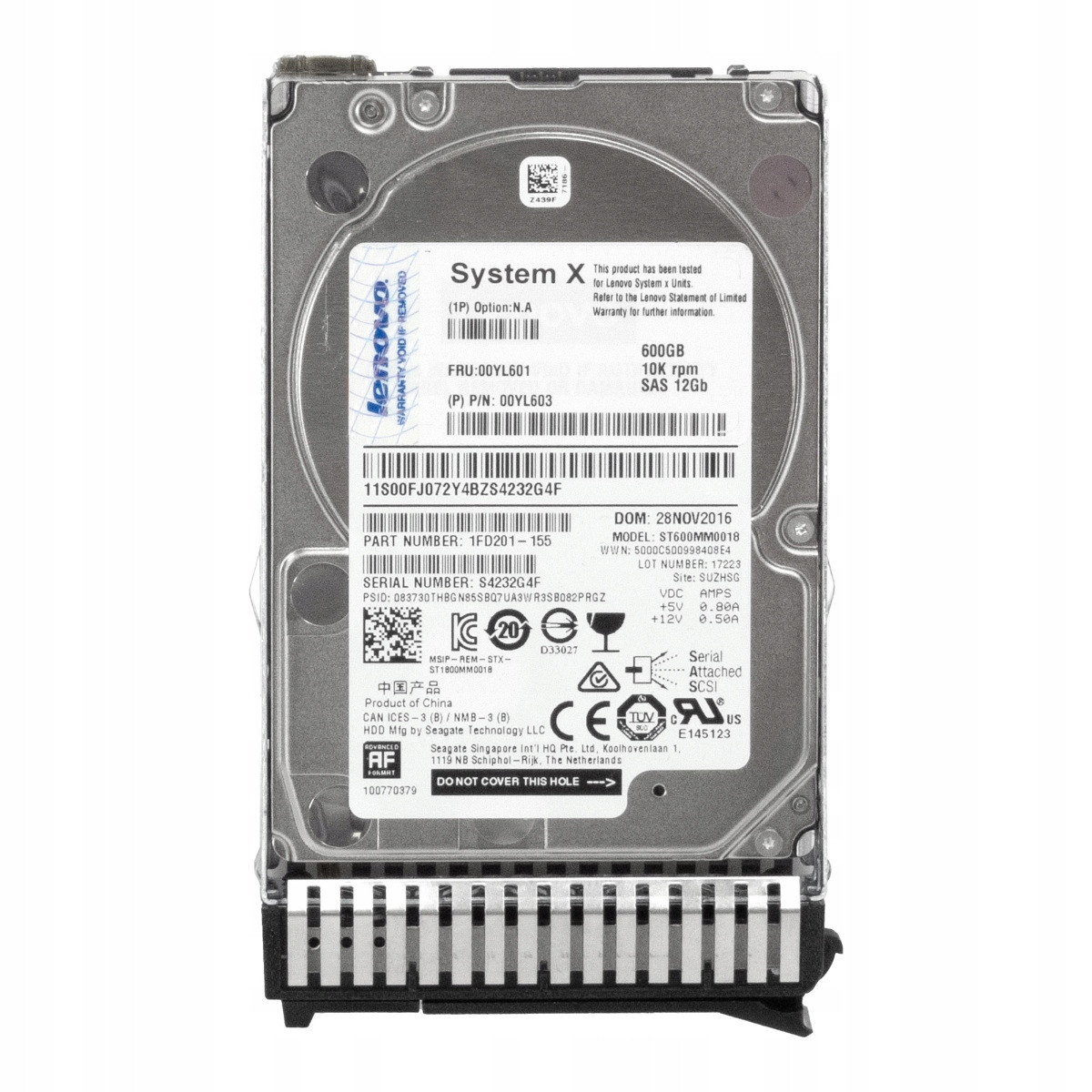 Lenovo 00YL601 00YL603 600GB 10K 128MB SAS-3 2,5'' ST600MM0018