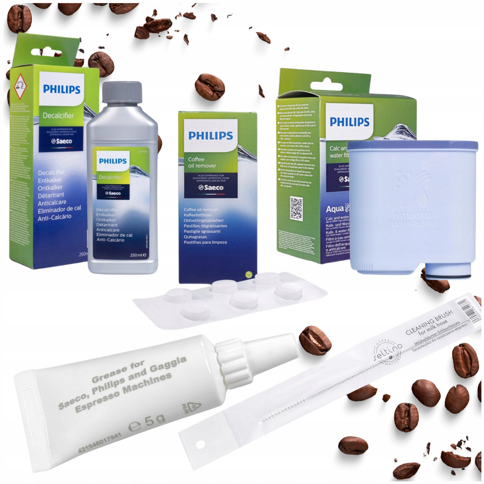 Vodní filtr do kávovaru Philips 5400 LatteGo set odvápňovač tablety