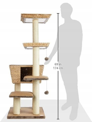 Škrabadlo Pelíšek Budka Pro Kočky 7 Úrovní 141cm