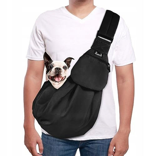 Slowton Taška na psa Nastavitelný popruh přes rameno Černá