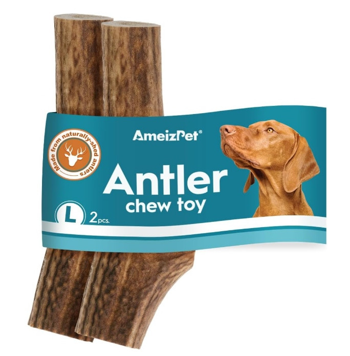 Ameizpet 2 kusy Kousátko paroží pro psy – přírodní organická kousátka vel. L